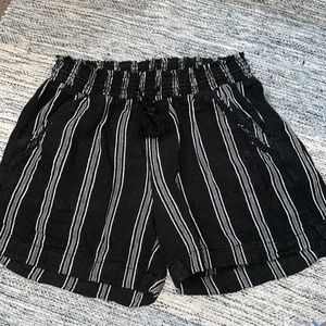 Women’s black & white strip shorts